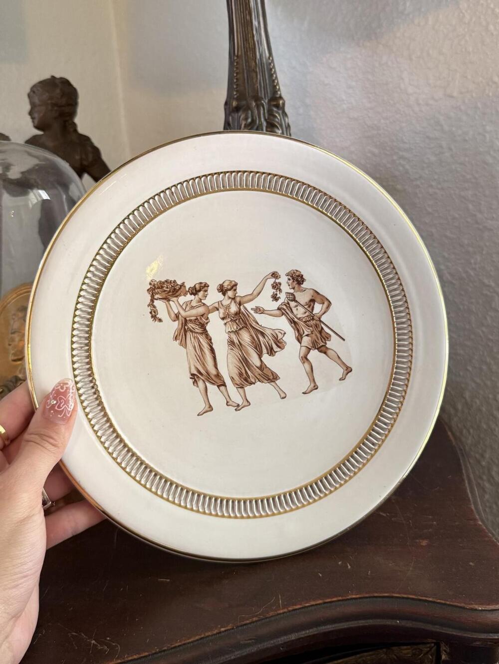 Vintage Florentine Italy Roman Scene Plate